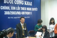 Chánh tòa hình sự Đào Vĩnh Tường thay mặt TAND TP Hà Nội xin lỗi ông Phạm Đức Bình